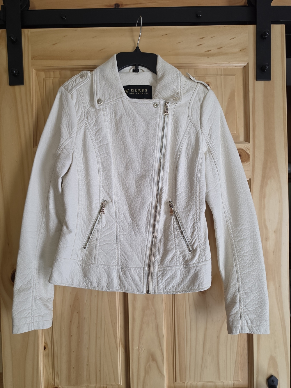 GUESS Faux Leather Light Cream Jacket